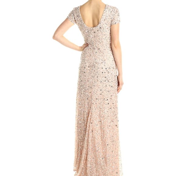 Adrianna Papell Short Sleeve Sequin Gown - Picture 4 of 11